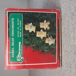 Vintage Christmas Around The Word Four Porcelain Angel Bear Ornaments